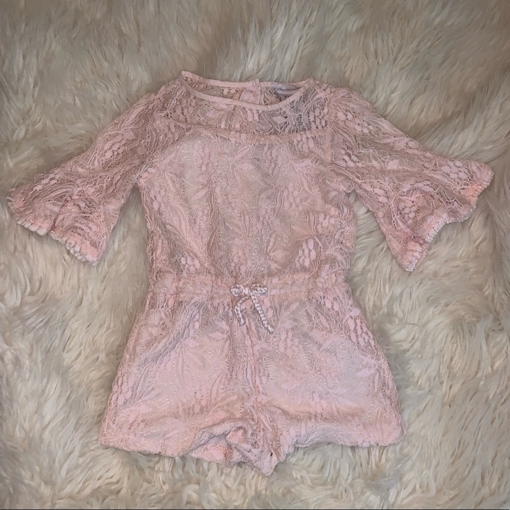 2T Pink Lace Romper